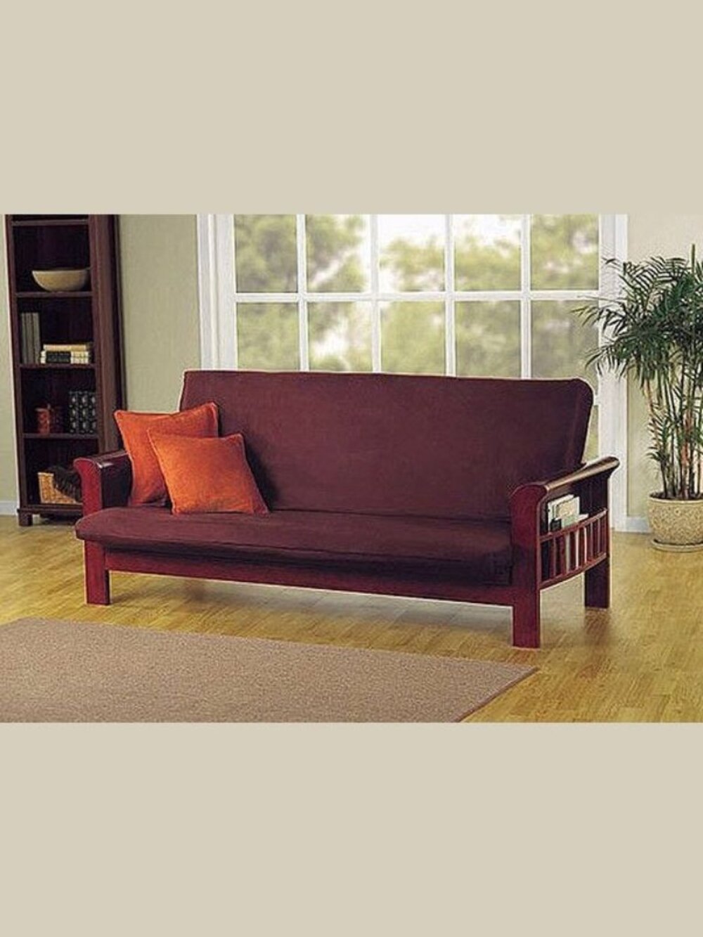 Mainstays Stretch Futon Chocolate Brown COVER Only - 75 x 54 x 7in